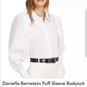 Danielle Bernstein white Puff Sleeve bodysuit. Good condition! Size S